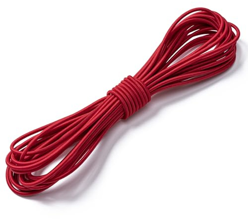 Aegero Elastic Bungee Cord, 1/8 x 50' Heavy Duty Bungie Cord,Kayak Stretch String Rope,Shock Cords,for DIY Projects,Kayak Strap Tarp Tie Down Canopy Boating Camping Tent Crafting Patio(Red)