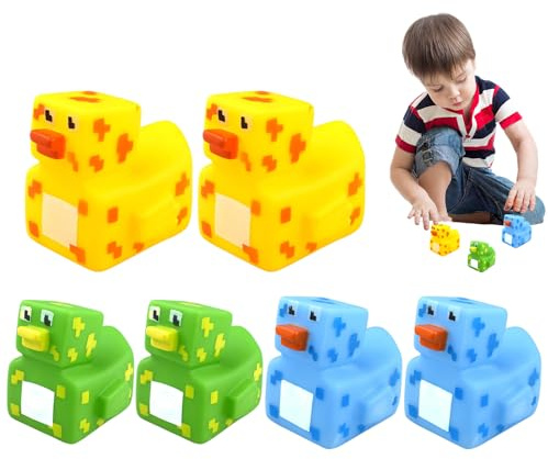 Anatre di : simpatici giocattoli di pixelati per vasca da bagno, piscina, gioco da spiaggia | Mini anatroccoli in giocattolo di colore assortito, favore del partito di attività