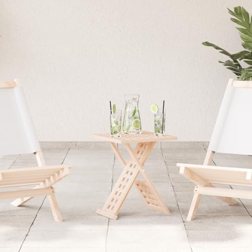 EMYRLXQW Tables, tables d'appoint, tables basses pliables, 33 x 33 x 40,5 cm, en bois massif de noyer