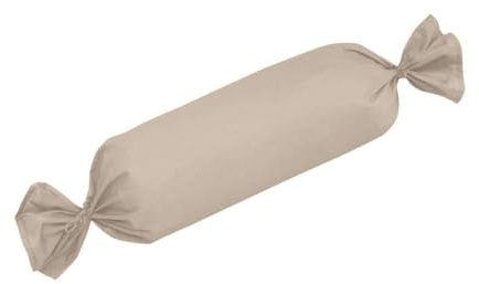 Traumschlaf Uni Mako-Satin Kissenbezüge im 2er Set 100% Baumwolle mit Reißverschluss 2X Nackenrollenbezug 15x40 cm, beige