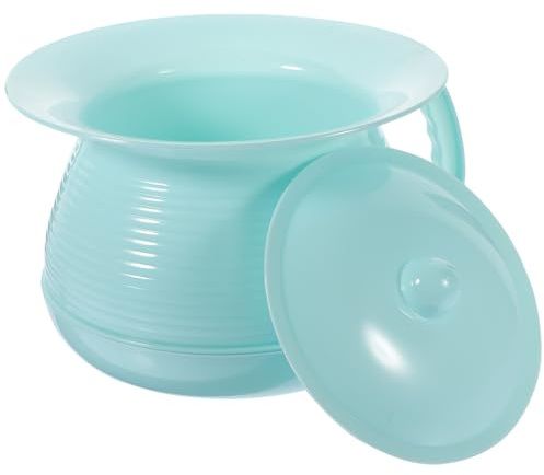 Generic Vaso da Notte Portatile con Coperchio, Orinatoio Spesso in Plastica Resistente, Vaso Domestico Multifunzione per Uso Familiare e Ospedaliero, Colore Blu Nordico