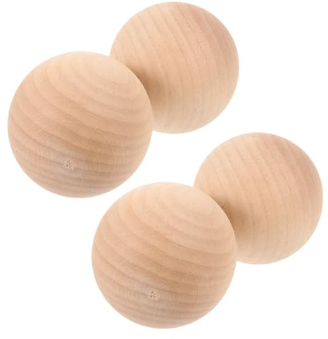 Ciieeo Set da Gioco per Croquet 4 Palline in Legno Naturale 6 Cm per Giardino e Feste, Sfere Artigianali Non Finite per attività Ricreative all’Aperto e Lavori Creativi
