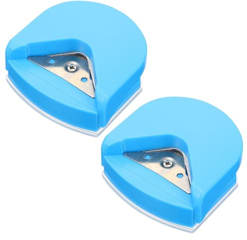 GALPADA Recortadora de Esquinas para Manualidades 2 Piezas Azul Abs Cortador de Esquinas Redondeadas de Papel Pvc Fotos Matriz de Acero Inoxidable para Bricolaje y Oficina