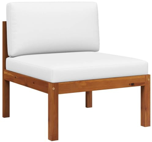 XHNIFBN Sofá de jardín de 65 x 65 x 60 cm, cuerda trenzada de acacia maciza, cojín modular para balcón, terraza y jardín pequeño
