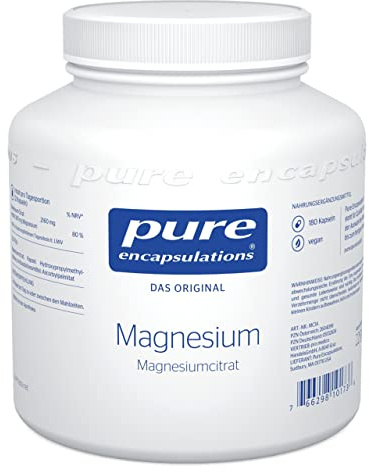 Pure Encapsulations Magnesiumcitrat | 180 vegane Kapseln (3 Monate Vorrat) | Unterstützung für Muskelfunktion und Energiestoffwechsel | Hoher Gehalt an organisches Magnesium