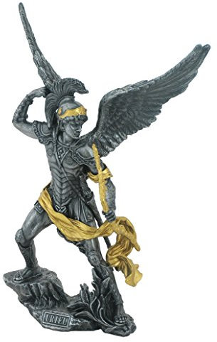 13.38, Arcángel Uriel figura decorativa, estaño y Color dorado
