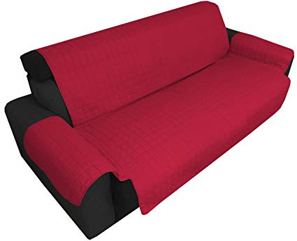 Tex family Cubresofá BX Elegance antimanchas acolchado plano liso burdeos – 2 plazas asiento 115 cm