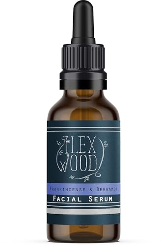 The Ilex Wood - Weihrauch- und Bergamotte-Gesichtsserum - 100% natürlich, vegan, feuchtigkeitsspendend für Herren und Damen, tierversuchsfrei, Anti-Aging, handgefertigt in Großbritannien - 20 ml