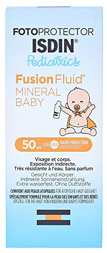 ISDIN Pediatrics Fusion Fluid Mineral Baby LSF 50 mineralische Sonnencreme für Kinder und Babys, 50 ml Creme