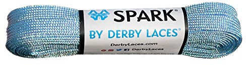 Derby Laces Sky Blue Spark Shoelace for Shoes, Skates, Boots, Roller Derby, Hockey and Ice Skates
