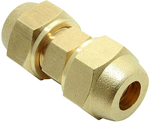 Klimaanlage Split Verbindungsnippel Set 3/8 Zoll inkl. Muttern Messing f. Kupferrohr