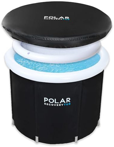 Polar Ice Bath Recovery Tub / 370L Portable Ice Bath for Cold Water Therapy Training/an Ice Bathtub for Athletes - Adult Spa for Ice Baths and Soaking - Outdoor Cold Plunge Tub (Black)