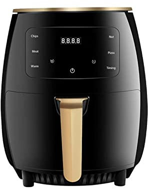 WANWEN Freidora De Aire, Freidoras Eléctricas De Aire Caliente De 4,5 litros para Asar, Hornear Y Asar, Pantalla Táctil Digital 8 En 1, Olla Antiadherente Olla Sin Aceite,Black Little Surprise
