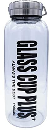Wasserflasche Trinkflasche Sportflasche Glaskaraffe Mit Edelstahlfilter, Trinkflaschen for Outdoor-Reisen/Sport/Klettern (1L, 1.5L, 2L) Wasserflaschen Trinkflaschen ( Blue : Transparent , Size : 1L )