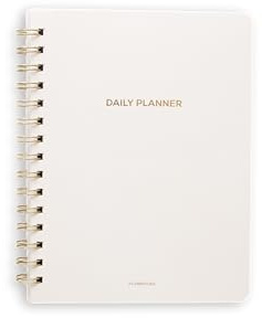 Planbooks Tagesplaner A5 - Softcover - Wochenplaner 2025 - A5 - Planner - Büro Zubehör - To do listen block - Tagesplaner 2025 - Daily planner - Productivity - Zeitmanagement - 144 Seiten - Weißgold