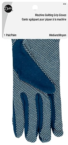 Dritz Machine Grip, Blau, Medium, 1 Paar Quilt-Handschuhe, 2 Stück