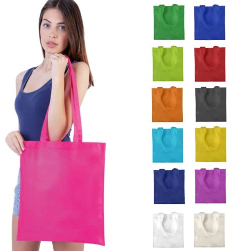 Hole Gadget ® | Stock 20 Shopper Personalizzate Pubblicitarie, Borse Gadget Aziendali Personalizzate in TNT con Logo, Buste Shopping Bag per Omaggi a Clienti PG157