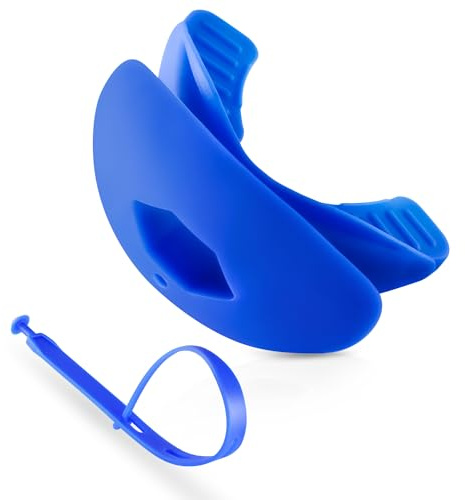 Gy Football Mouth Guard Football Mouthpiece, Mouthguard with Strap for Hockey/Lacrosse/Wrestling/Boxing/Basketball, Fits Adults/Youth/Kids 11+ (Bule)