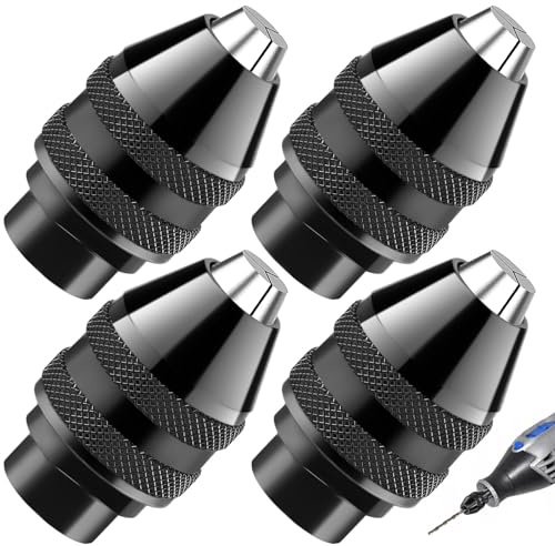 4 Pcs 4486 Mandrin Mini Perceuse Accessoires Embout pour Dremel SDS Outils 1/32 bis 1/8 Adaptateur Foret Outils de Coupe Métal pour Perceuse pour Dremel 4000,400,3000,398,395,300,200,285,8200,800
