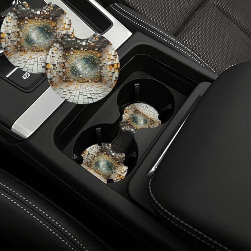 HCBPWVQA Auto-Getränkehalter-Untersetzer, 2 Stück, kreative Wand-Auto-Untersetzer, rutschfest, Auto-Getränkehalter, Gummi-Auto-Bechermatte mit einer Fingerkerbe, Schwarz