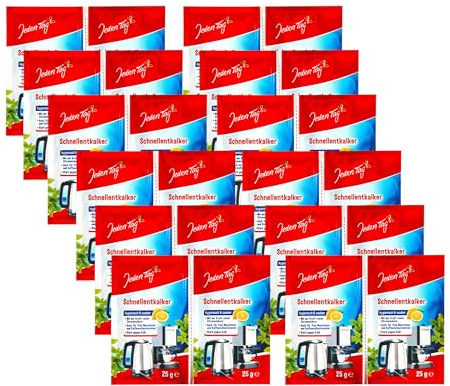 Jeden Tag Schnellentkalker Hygienisch & Sauber mit Zitronensäure (2x 25g) | Küchengeräte Entkalker Kaffeeautomat, Wasserkocher, Pad-Maschinen, Wasserhahn, Töpfe, Waschmaschinen (12er Pack)