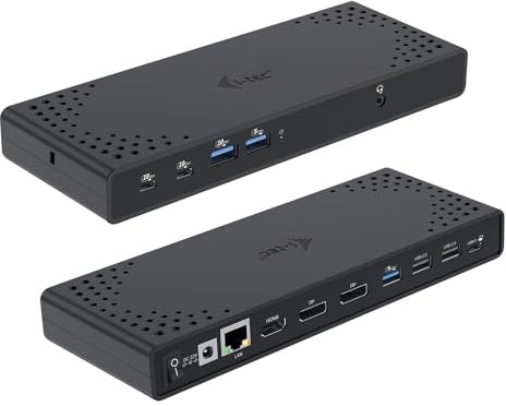 i-tec C31TRIPLE4KDOCKPDUK replicatore di porte e docking station per laptop Cablato USB 3.2 Gen 1 [3.1 Gen 1] Type-C Nero (i-tec USB-C Triple Display Docking Station Gen 2 + Power Delivery 100W***)