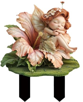 Generisch Elfen Figuren Garten Figuren | Gartenminiaturen Feen- | Miniatur Garten Feen Acryl Fee Mädchen Garten Erdungsstecker | wasserdichte Feen-Dekoration Für Balkon Außen Feenhaus