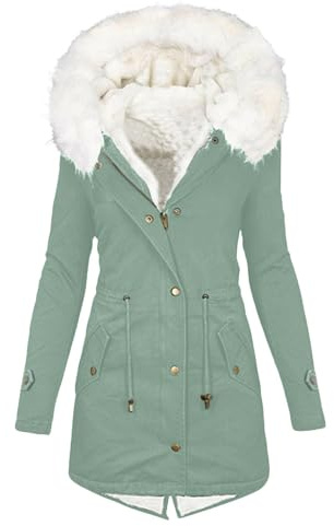 KOG Winterjacke Damen Daunenmantel Winter Daunenjacken Wintermantel Einfarbige Kleidung übergangsjacken Retro Strickjacken Mode Frau Teddy Jacken Fashion Wanderjacke Baumwolle Teddyfleece Jacke