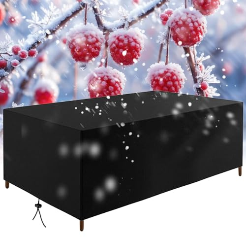 Gartenmöbel Abdeckung 160x85x110cm/LxWxH 420D Oxford Schutzhülle Gartenmöbel für Sofa Tisch Stühle Gartentische Terrassenmöbel Wasse Regen und Kälteschutz im Winter UV-Schutz schwarzes Rechteck
