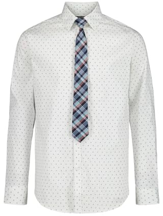 Van Heusen pojkar långärmad krage knäppt klänning skjorta och slips set klassisk skjorta, Vindsurfartryck, 10-12
