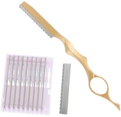MOTHNUR Manueller Haarschneide Rasierer Aus Metall Leichter Haarstyling Trimmer Für Präzises Ausdünnen Und Strukturieren Mit 10 Ersatzklingen Komfortabler Haarschneider Für Täglichen Gebrauch