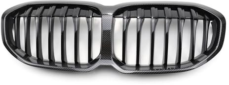 FALMDCQ Kühlergrill für die Vordere Stoßstange des Autos, Kompatibel für BMW 1 Series F40 2020+, Kühlergrillabdeckung aus Netzgewebe für die Stoßstange,C-Carbon Fiber Look
