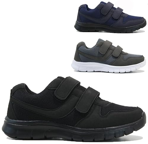 Men's Non-Slip Memory Foam Running Shoes - Wide Fit Walking & Running Trainers | Lightweight, Comfortable Gym (Black, UK Footwear Size System, Adult, Men, Numeric, Wide, 10)