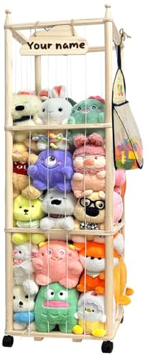Pmbqifay Plüschtier Lagerung, Stofftier Aufbewahrung, Kuscheltier Aufbewahrung, Große Kapazität, Platz Sparen, für Spielzimmer, Kinderzimmer, Schlafzimmer, Kinderzimmer