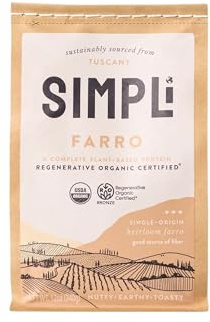 SIMPLi Regenerative Organic Certified® Farro, Ancient Grain, High in Fiber & Protein, Non-GMO, 12 oz