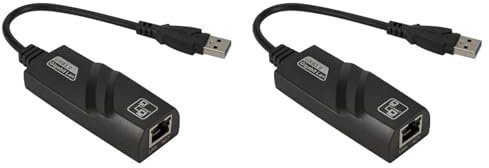 Lbvzxkad 2X USB 3.0 una Tarjeta Gigabit LAN Adaptador USB Ethernet Tarjeta de Red de 1000 Mbps para Android TV Laptop Desktop