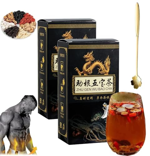 Nierentee Formel Ginseng, Nierentee Zur Nierenreinigung, Five Flavour Goji Berry Tea, Zhu Gen Wu Bao Cha, Ginseng Five Treasure Tea, Gin-seng Goji Mulberry Herbal Beeren Tee (2 Pcs)