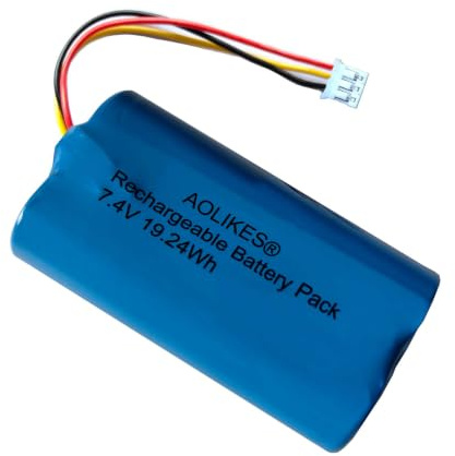 AOLIKES 18650 2s1p 2600mAh 7.4V batería recargable de iones de litio con conector PH2.0/3p / celdas 5C / soporta carga rápida