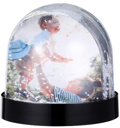 Gatuida DIY Schneekugel Fotorahmen mit Sublimation für Fotos Schwarzer Sockel für Geburtstagsgeschenke und Festliche Anlässe
