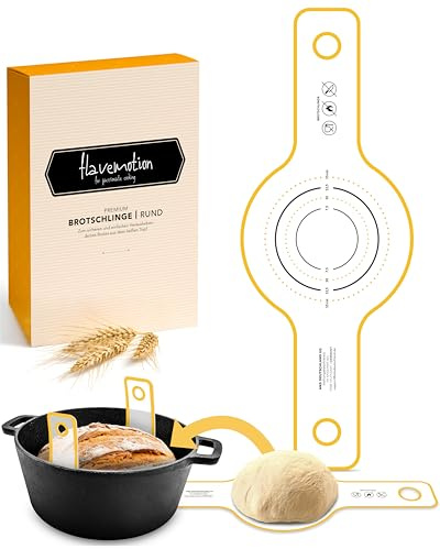 Flavemotion Brotschlinge als Brotzubehör zum Brot backen im Gusseisentopf | Hitzebeständige Silikon-Schlingen für müheloses Heben ohne Anhaften, wiederverwendbare & backofengeeignete Bread Sling