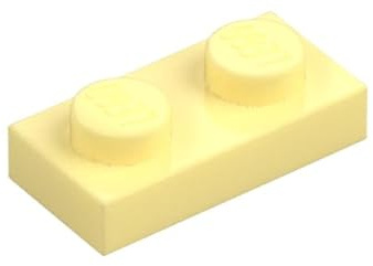 LEGO Plate 1 x 2, Building Brick Component, Part 3023, Choose Your Colour (Bright Light Yellow, 10, Bricks)