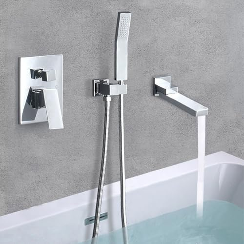 ZYCDP Miscelatore Doccia Incasso con Deviatore Rubinetto Vasca da Bagno con Doccetta Ottone Cromo