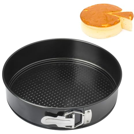 YNNHUDEEP Teglia a cerniera rotonda, 1 pezzo, tortiera da 10'', teglia a cerniera da 26 cm con rivestimento antiaderente, teglia grande, set di utensili da forno per torte