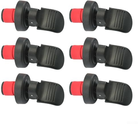 Weinflaschenverschluss mit Handpresshebel, luftdichter PP- und Gummidichtungskappe für Wein, Bier, Champagner, Mineralwasser, Öl und Vin(6 Stück, schwarz)