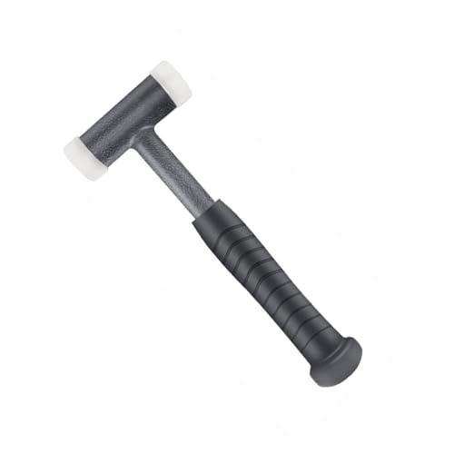 Martillo de nailon, martillo de doble cara de nailon con mango de goma, mazo de goma a prueba de golpes para manualidades, carpintería