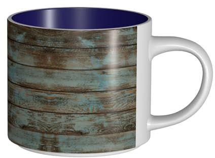 Tazas de cerámica rústicas con impresión de madera de granero antiguo, tazas versátiles para café, té, fáciles de sostener, perfectas para espacios de trabajo