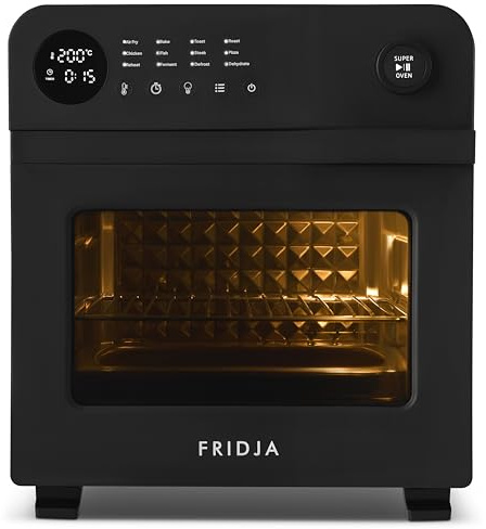 Fridja f66 Super Oven - Premium 15L Compact Digital Air Fryer Oven - 12 Intelligent Presets, Powerful Convection Fan, Easy to Clean, Fast and Versatile, Stainless Steel Interior, Easier Cooking