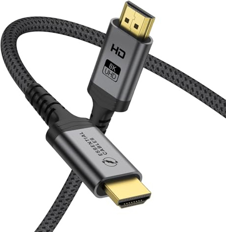 HDMI 2.1 Cable Certified 10K 8K 4K 1440P@240/165/144/120Hz eARC HDR Ultra High Speed 48Gbps HDCP 2.3 Dolby Atmos Vision Compatible for PS5 Xbox Series S Soundbar TV Game Monitor Laptop PC (5 Meter)