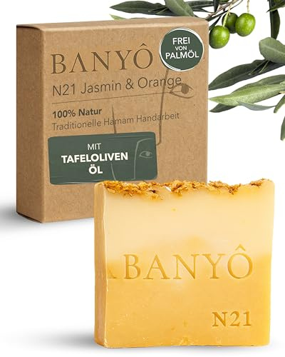 Jasmin & Orange Seife I Handgemachte Naturseife mit 100% natürlichen Inhaltsstoffen I Für irritierte und trockene Hauttypen