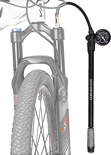 Luftpumpe für Fahrrad: Hochdruck von 300 PSI, Zylinder aus Aluminiumlegierung, Düse ohne Luftverlust, Gummigriff, Echtzeitanzeige, flexibler Schlauch aus EPDM